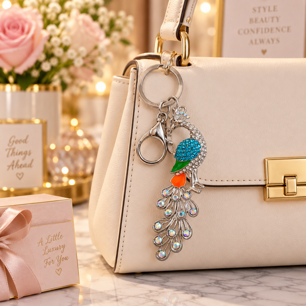 Keychain: Royal Peacock Crystal Keychain