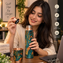 Bottle: Royal Teal Botanical Bottle & Tumbler Gift Set – 750 ml Bottle with Matching Cup