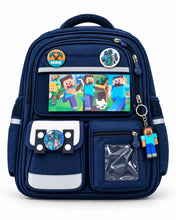 Backpack: Minecraft Multi-Compartment School Backpack for Kids/Teens – Navy Blue