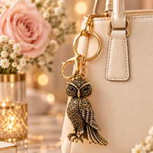 Keychain: Vintage Owl Crystal Keychain
