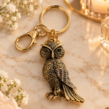 Keychain: Vintage Owl Crystal Keychain