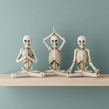 White Yoga Skeleton Figurine Set of 3