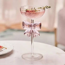 Transparent Glass: Elegant Pink Bow Coupe