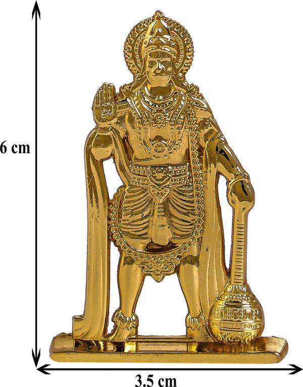 Idol: gold-toned metal figurine of Lord Hanuman