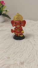 Idol: Lord Ganesha Red Decorative Showpiece for Car Dashboard