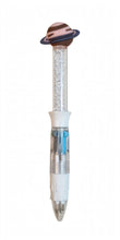Saturn Glitter Pen - White Sparkle Pen with Cute Planet Topper