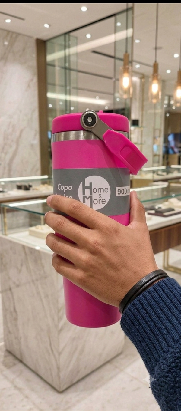 Premium 900ml Pink Insulated Travel Tumbler with Carry Handle
