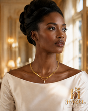 Jewellery Necklace: Double Layered Herringbone Pearl Drop | 18K Gold Plated | Anti-Tarnish