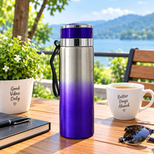 Bottle: Brushed Silver & Royal Purple Gradient Thermos Flask