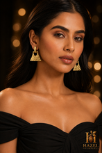 Jewellery Earings: Golden Geometry Hammered