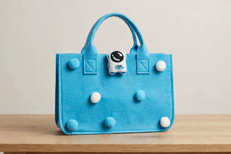 Astro Puff - Cute Felt Tote Bag for Girls with Astronaut Charm
