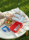 Spiderman Bento Tiffin Box Large Size - Double Decker with Crockery Stainless Steel High Grad Free
