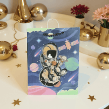 Space Adventure Astronaut Paper Gift Bag with Rope Handles – Return Gifts, Birthdays & Goodie Bag