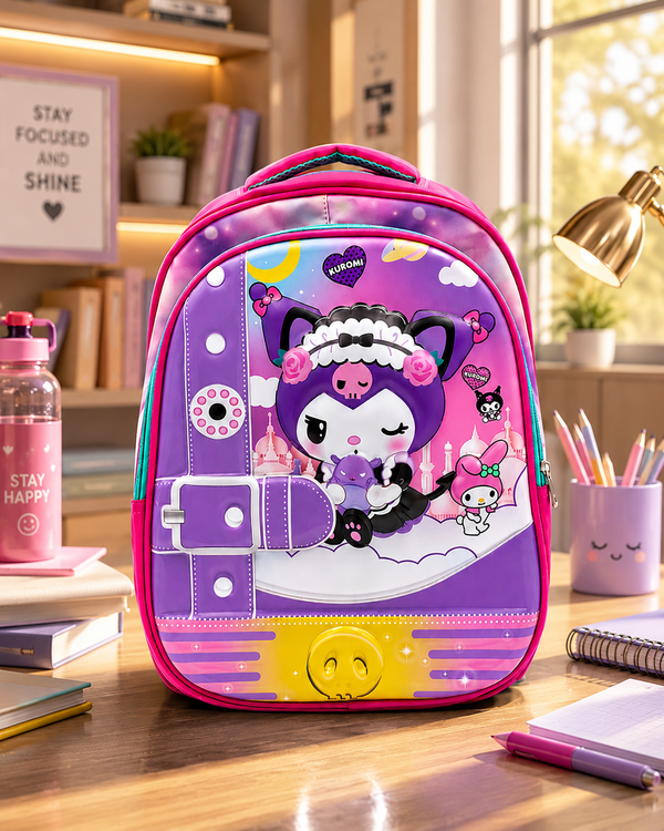 Bag Kuromi-Themed Premium School Ba 💜🎒 - Adjustable Shoulder Straps