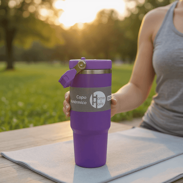 Bottle:900ml Insulated Travel Tumbler – Double-Wall Stainless Steel Flask with Carry Loop Lavender