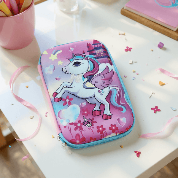 Stationery Organizer -3D Unicorn Hardtop – Multi-Compartment