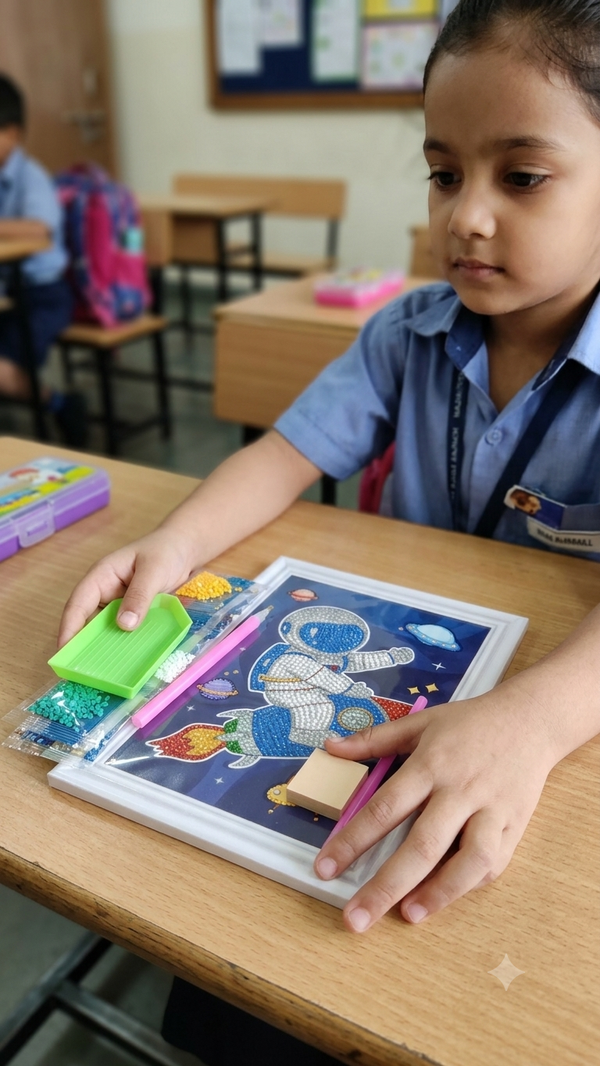 Framed 5D Diamond Art Painting Kit – Astronaut Riding Rocket | Space Craft Set for Beginners