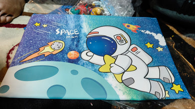 Space Man Expanding File Folder for Kids - A4 Size 12 Pocket Cute Astronaut Document Organizer for School & Office