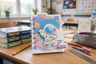 Space Roaming Astronaut Mini Spiral Notepad | Cute Pocket Diary with Magnetic Closure