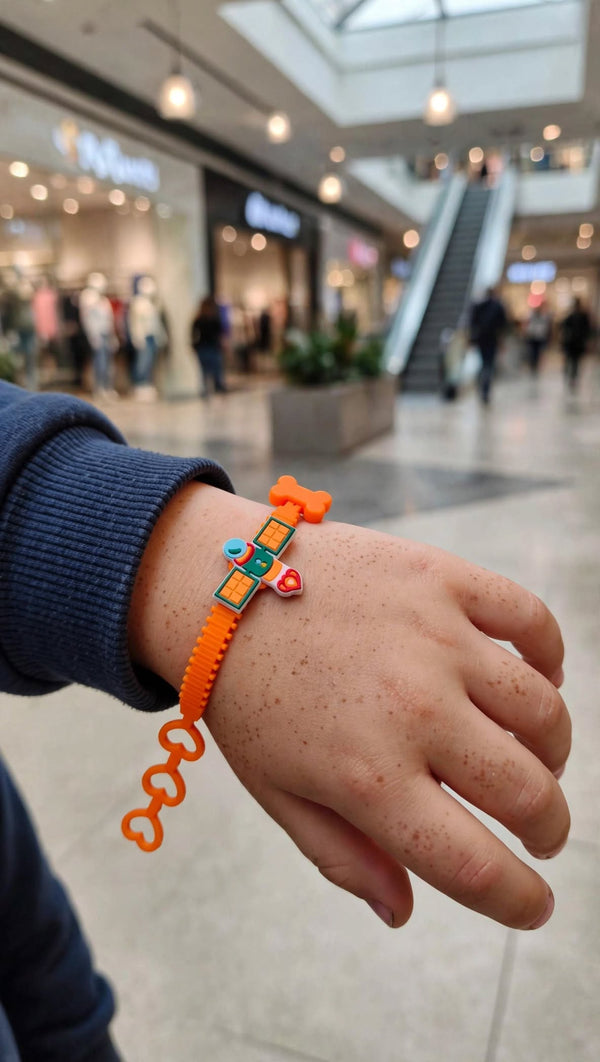 Kids Adjustable Silicone Fidget Bracelet – Space Satellite Theme