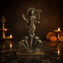 Spiritual: Divine Vishnu on Sheshnag Antique-Finish Idol