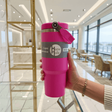 Premium 900ml Pink Insulated Travel Tumbler with Carry Handle