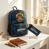 Hogwarts Luxury Backpack with ( Stationary Pouch + Charging + Combination Lock) - Harry Potter Theme Limited Edition