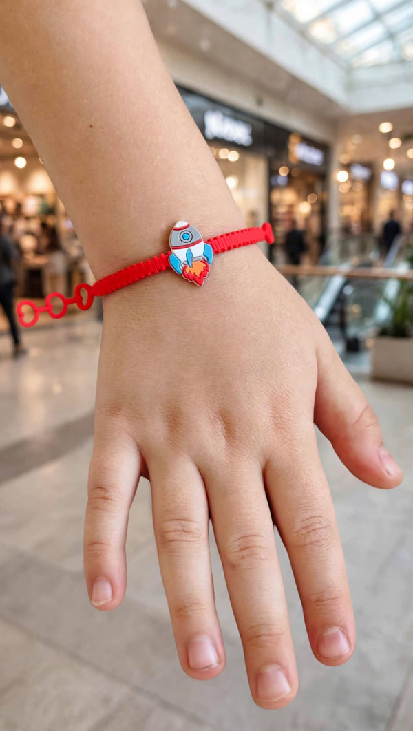 Kids Spaceman Astronaut Sensory Fidget Bracelet – Adjustable Silicone Wristband for Boys & Girls