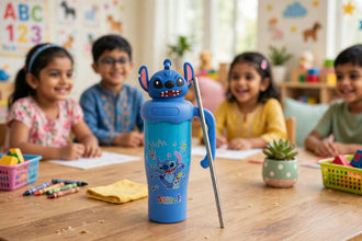 Bottle: Stitch 3D Figurine Kids Sipper Bottle with Straw & Handle