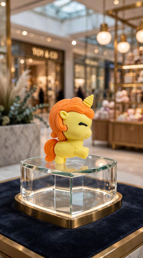 Stationery Eraser:Cute 3D Orange 🧡 Yellow Unicorn Eraser for Kids
