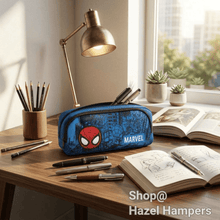 Pouch: Kids Superhero Blue Multipurpose Pencil Pouch with 3D Character Patch
