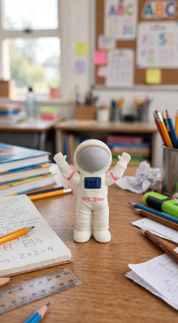 Cute 3D Cheerful Astronaut Eraser – Space Theme Novelty Stationery for  & School