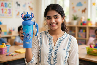 Bottle: Stitch 3D Figurine Kids Sipper Bottle with Straw & Handle