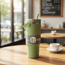 Bottle: Premium 900ml Stainless Steel Vacuum Tumbler – Black – Mint Green