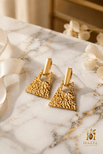 Jewellery Earings: Golden Geometry Hammered