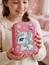 Unicorn 3D Hardtop Pencil Box – Multi-Compartment School Pouch for Girls