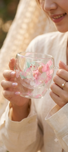 Blooming Floral Floating Flowers Double Decker Borosil Mug (Microwave Friendly)