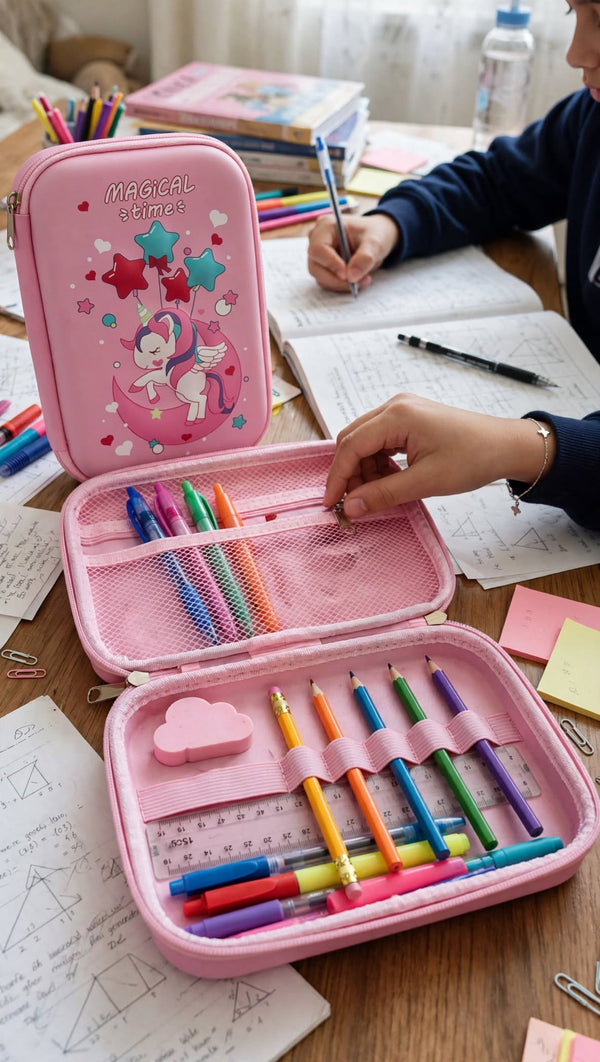 Stationery Organizer -3D 🦄 Star Hardtop – Multi-Compartment