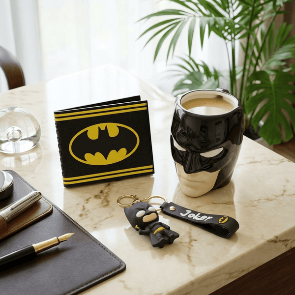 🦇BAT🦇Man Hamper(0FFICIAL Wallet + Coffee MUG Ceramic+ Anime Keychain)
