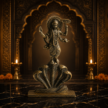 Spiritual: Divine Vishnu on Sheshnag Antique-Finish Idol
