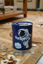 My Money Bank - Astronaut Space Theme Metal Coin Bank with Lock & Key for Kids