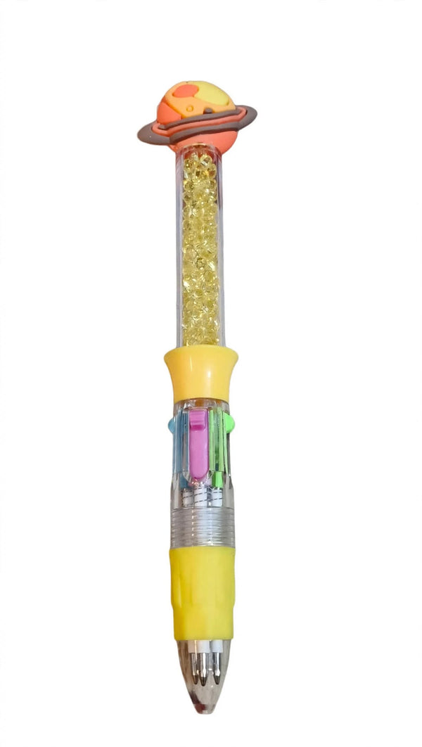 Kawaii Space Planet Multicolor Ballpoint Pen with Sparkling Glitter Beads